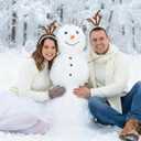 Christmas Deer Headband for Women Adults, Xmas Snowman Costume Headwear Cute Reindeer Horns Ears Headband for Holiday Party Supplies