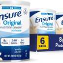 Ensure Original Vanilla Nutrition Powder | Vanilla Protein Powder | Small Meal Replacement Shake Mix | 8g Protein, 24 Vitamins & Minerals | Immune Health | 14.1 oz - 6 pack BB Date Dec 26