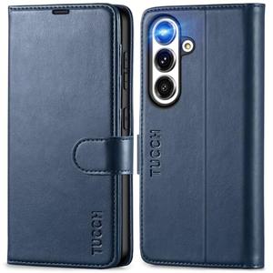 TUCCH Case for Galaxy S25, Wallet Case with [TPU Shockproof Interior Case] Stand RFID Blocking Card Holder, Magnetic PU Leather Protective Flip Cover Compatible with Galaxy S25 6.2" 2025 5G, Dark Blue