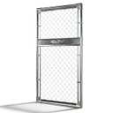 Epcee 2.6ft x 5ft Galvanized Steel Chain Link Fence Gate, Heavy-Duty Metal Gate with Decorative Trim, Adjustable Chain Link Tension Bands & 304 Stainless Steel L-Connectors for Yard Garden Farm