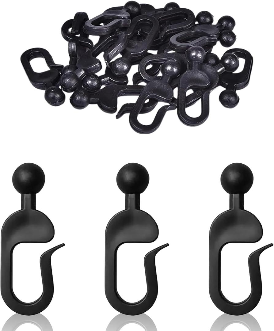 180Pack Gazebo Curtain Hooks, Plastic Hooks for Gazebo Curtains, for Tent and Outdoor Shade Home Hotel Mosquito Net Rail Mount
