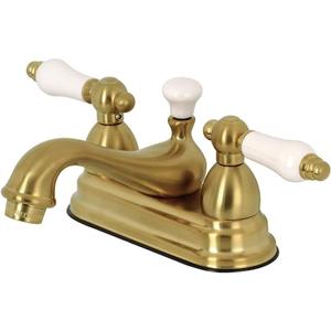 Kingston Brass KS3607PL 4 in. Centerset Bathroom Faucet, Brushed Brass