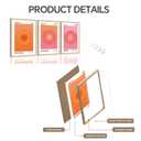 KISSFOX 3 Piece OAK Wood Framed Wall Art Pink Orange Wall Decor Aura Canvas Art Angel Number Pictures Trendy Aesthetic Preppy Paintings For Apartment Dorm Women Girls Bedroom