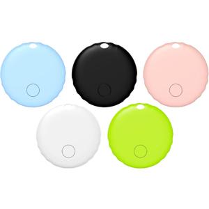 Tracker Tag, Smart Tag Works with Find My App (iOS Only), Keys Finder and Item Locator for Luggage, Backpack, Suitcases and More, Replaceable Battery, IP67 Waterproof Tracking Tags-5 Pack (black, white, pink, green, blue)