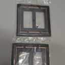 Metal Wall Plate for Electrical Outlets, Decorative Aged Bronze Switch Plates Outlet Cover, Light Switch Cover Plate, 2-Gang Wall Plates (Double Decorator, 2 Pack)