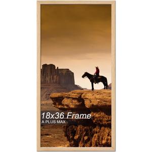 A PLUS MAX 18x36 Picture Frame Natural Light Weight Wall Mount
18 x 36 Inch Natural Wood-grain Engineered Wood Material Frame for 18by36 Rectangular Photo Poster - 1 Pack/Natural/18x36