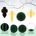 Soulchen 32 Pcs Christmas Tree Decorations Bulk Velvet Ball Ornaments Paper Honeycomb Ornaments for Tree Neutral Retro 3D Honeycomb Lanterns Hanging Flocked Ball for Xmas Holiday Party Decor