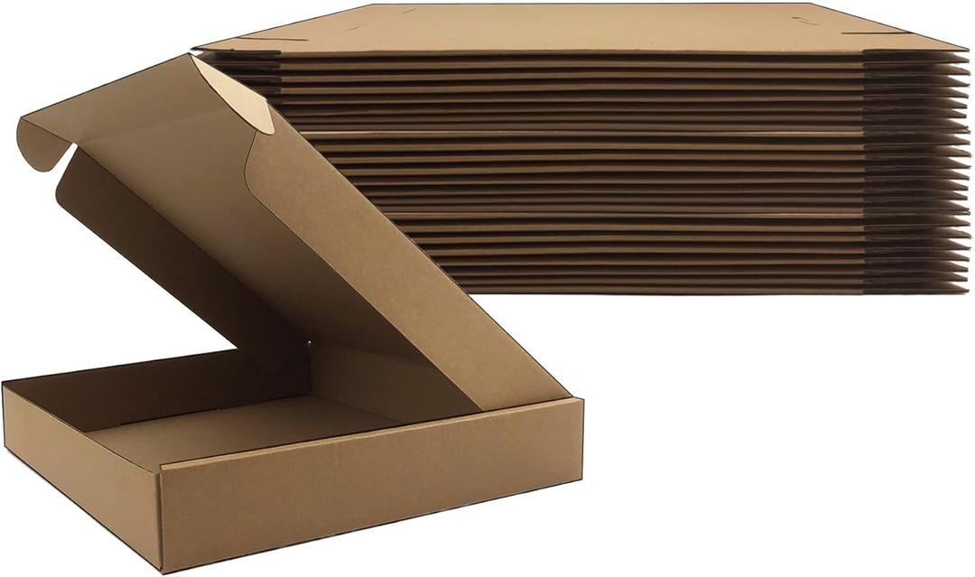 13x11x2 inches Shipping Boxes Set of 24, Brown Corrugated Mailing Cardboard Box Literature Mailer for Packing Small Business Moving and Storage,E-Commerce Packaging (13"112)