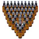 SYNTECSO 48 Pack 2oz Amber Plastic Spray Bottles, Fine Mist Spray Bottles for Essential Oils, Water Spray Bottle for Hair Plant & Cleaning Solution