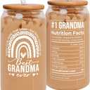 Grandma Gifts - Gifts for Grandma from Grandkids, Granddaughter, Grandson, Grandchildren - Birthday, Mothers Day, Christmas, First Time Gift Ideas for Grandmother - 16 Oz 2-sided Can Glass