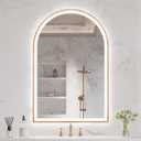 Arched LED Mirror for Bathroom 24"x36", Orange Gold LED Bathroom Mirror with Lights, Fogless, Dimmable, Shatterproof, Touch Sensor, 3 Color Changing