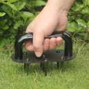 Hand Tiller Garden Tool Lawn Aerator Spike Manual Tool Portable Handheld Aerator Lawn Tool with 7-Iron Spikes, Pre-Aessmbled Small Grass Aerator Tool, Cultivator Tiller Soil Lossener