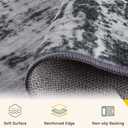 RELEANY Washable Area Rugs Square 10ft Non-Slip Modern Abstract Soft for Living Room Entryway Bedroom Kitchen, Print Pattern, Black Navy Blue Gray