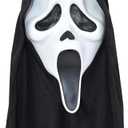 Adult Scream Mask | Classic Ghost Face Slasher, Horror Movie Killer Costume Accessory (Black)