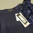 Xscape Women's Illusion Sleeve Off The Shoulder Long Dress (Reg and Petite) (Navy) 12P