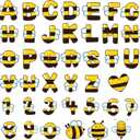192 Pcs Bee Bulletin Board Decoration Letters Numbers Alphabet Cutouts Spring Bee Letters Combo Pack Set Honeybee Bulletin Board Letters for Home School Classroom Party Favor
