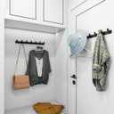 Wall Mounted Coat Racks with 5 Hooks Hanging Holder Towel Rack 17.7"x1.3" Modern Black Hanging for Clothes Entryway Bathroom (5 Hooks(2 Packs))