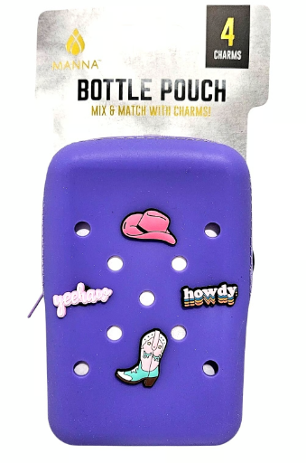 Bottle pouch mix &match with charms, Pack of 2, Violet