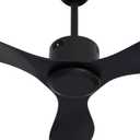 48 inch Ceiling Fan No Lights Remote Control 3 Blades Reversible DC Motor, Modern, Black