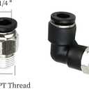 24 PCS Pneumatic Straight Plastic Connectors, 1/8inch NPT Thread 1/4inch Tube OD Pneumatic Elbow and Straight Combination Connect Fittings