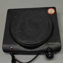 Elite Gourmet Countertop Electric Burner, 1000W Cast Iron Hot Plate, 7 Heat Settings, Portable Cooktop for RV, Dorm, Office & Small Kitchens, Road-Ready & Compact (Single)