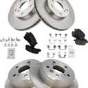 TRQ Front and Rear Brake Pad & Rotor Kit Brake Pads Brake Rotor Ceramic Compatible with 1997-1999 Lexus ES300 Toyota Camry 1999 Solara