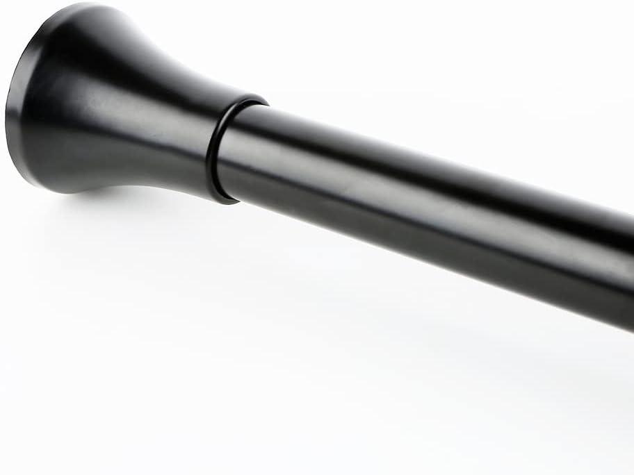 Black Shower Curtain Rod - Tension Curtain Rod Adjustable 32 to 78 inch Spring Tension Shower Rod No Drilling Non Slip, Matte Black