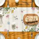 Artoid Mode Bunny Rabbits Eggs He is Risen Easter Table Runner, Seasonal Spring Kitchen Dining Table Decoration for Home Party Decor 13x120 Inch