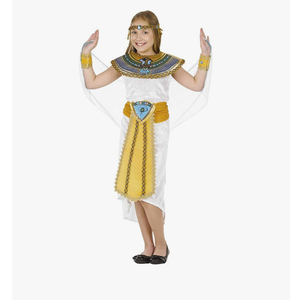 fun shack Kids Cleopatra Costume, Egyptian Dress for Girls, Historical Costume for Kids, Halloween Outfit for Girls(M)