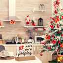 2 x He Sees You When You're Pooping Sign, Funny Christmas Bathroom Decor, Friends Coworkers Gifts for Christmas, Home Bathroom Decorations 4 x 4 Inches