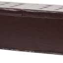 47.2" End of Bed Storage Ottoman Bench Burgundy UFSND01R, 17.7"D x 47.2"W x 17.7"H