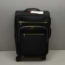 LOVEVOOK Carry on Suitcase 22x14x9 Airline Approved,20 inch Lightweight Waterproof Suitcases with 360 silent swivel wheels, TSA Lock and Compartment, Large Capacity travel Suitcase Black