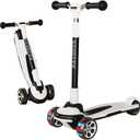Kick Scooter for Kids Ages 3-12, 5 Adjustable Height Foldable Scooter with 3 LED Light Wheels, Outdoor Activities for Toddlers Boys Girls, Max Load up to 165 lbs