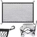 Wagon Cargo Net for Collapsible Foldable Wagon, Beach Cart, Garden Cart Cover Net - Elastic Heavy Duty Nylon Net with 4 Hooks - Outdoor Wagon Accessories (40"24", Black)