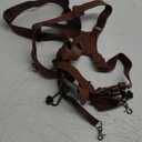 JUSTHERE Camera Harness, Dual Camera Harness for Photographers, Leather Camera Strap for Two-Cameras for DSLR/SLR Strap (Brown)