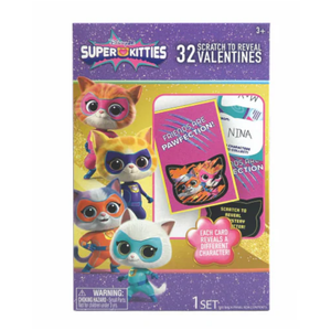 Disney Jr Super Kitties Scratch to Reveal Valentine Cards Exchange Cards Super Kitties Scratch 2 Pack