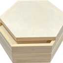 12x14 in Wood Panel Boards Wooden Hexagon Shaped Canvas for Painting Crafts(6 Pieces)