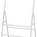 A-Frame Foldable Whiteboard Stand, Height and Width Adjustable, Mobile Stand with Wheels for All Heavy Duty Glass Blackboard, Chalkboard, Bulletin Board, Display Board, Drawing Board (White)