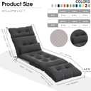 Outdoor Lounge Chair Cushions with Pillow Ties Water Fade Resistant, 1 PACK 81"x27"x4.5"