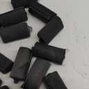 Syhood 18 Pcs Satin Rollers for Black Hair Foam Sponge Rollers Black Silk Satin Wrapped Hair Curlers for Hairdressing Styling(1.18 Inch)
