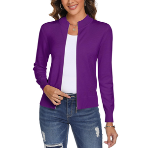 Totatuit Womens Long Sleeve Knitted Zip Up Sweater Cardigans Sweaters Lightweight Zipper Sweatshirts Jacket, XL