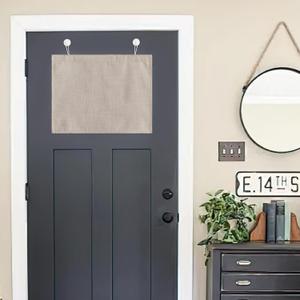 NICETOWN Small Curtains for Camper RV, Blackout Front French Door Window Curtains for Privacy Assured Small Lockdown Shade for Side Patio Glass Door, Angora, W24 x L18 inch, 1 Panel