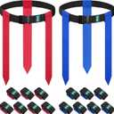 Flag Football Belts, 14 Player Flag Football Set with 42 Flags for Kids Youth and Adults Training Equipment (Red and Blue)