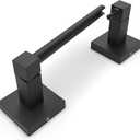 Ruacq Toilet Paper Holder Matte Black Double Post Pivoting Square Tissue Holders Roll Holder Hangers Toilet Paper Modern Wall Mounted, Commercial Bathroom Toilet Paper Roll Holder