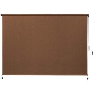 Coolaroo Exterior Roller Shade, Cordless Roller Shade with 90% UV Protection, No Valance, (8' W X 6' L), Mocha