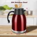 54oz Thermal Coffee Carafe, Stainless Steel Insulated Thermal, Double Wall Vacuum Flask, Small Coffee Carafe for Keeping Hot or Cold Drinks, Coffee, Tea (Bright Red)