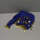 MOLFUJ Belly Dance Hip Scarf with 128 Gold Coins, Belly Dancer Belt Scarf Skirt for Women
