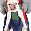 Legs Out Dog Carrier Backpack Hands-Free Adjustable Pet Travel Carrier for Small Medium Dogs Cats Motorcycle Hiking Walking (Green+Blue)