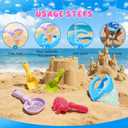 YUTONG Beach Toys for Kids, 5Pcs Sand Spilling Funnel,Set with Shovel Rake Siftersand Spoon,Outdoor Sandbox Toys for Toddlers Age 3+, Pool, Backyard and Summer Beach Activitie