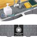 BFONS XL Silicone Faucet Handle Drip Catcher Tray, Gray, 18.1in x 5.7in x 0.79in